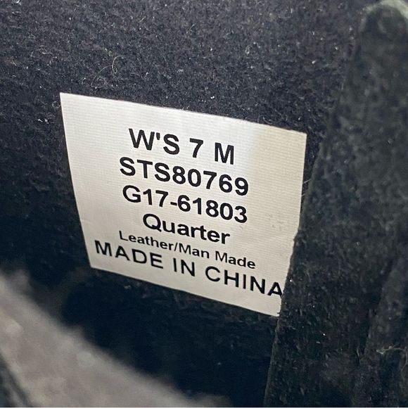 Sperry Saltwater Wedge Black Leather Quarter Duck Boots Color Black SZ 7 - Picture 12 of 12